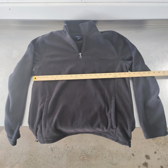 croft & barrow Other - Croft & Barrow Black Quarter-Zip Fleece Pullover With Front Pockets and Bungee